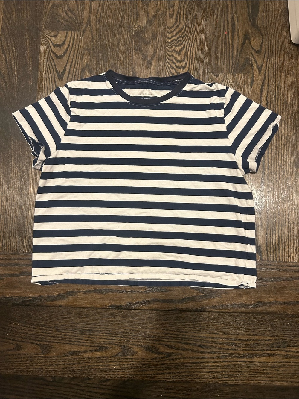 Everlane Box Cut Tee in Essential Cotton Striped